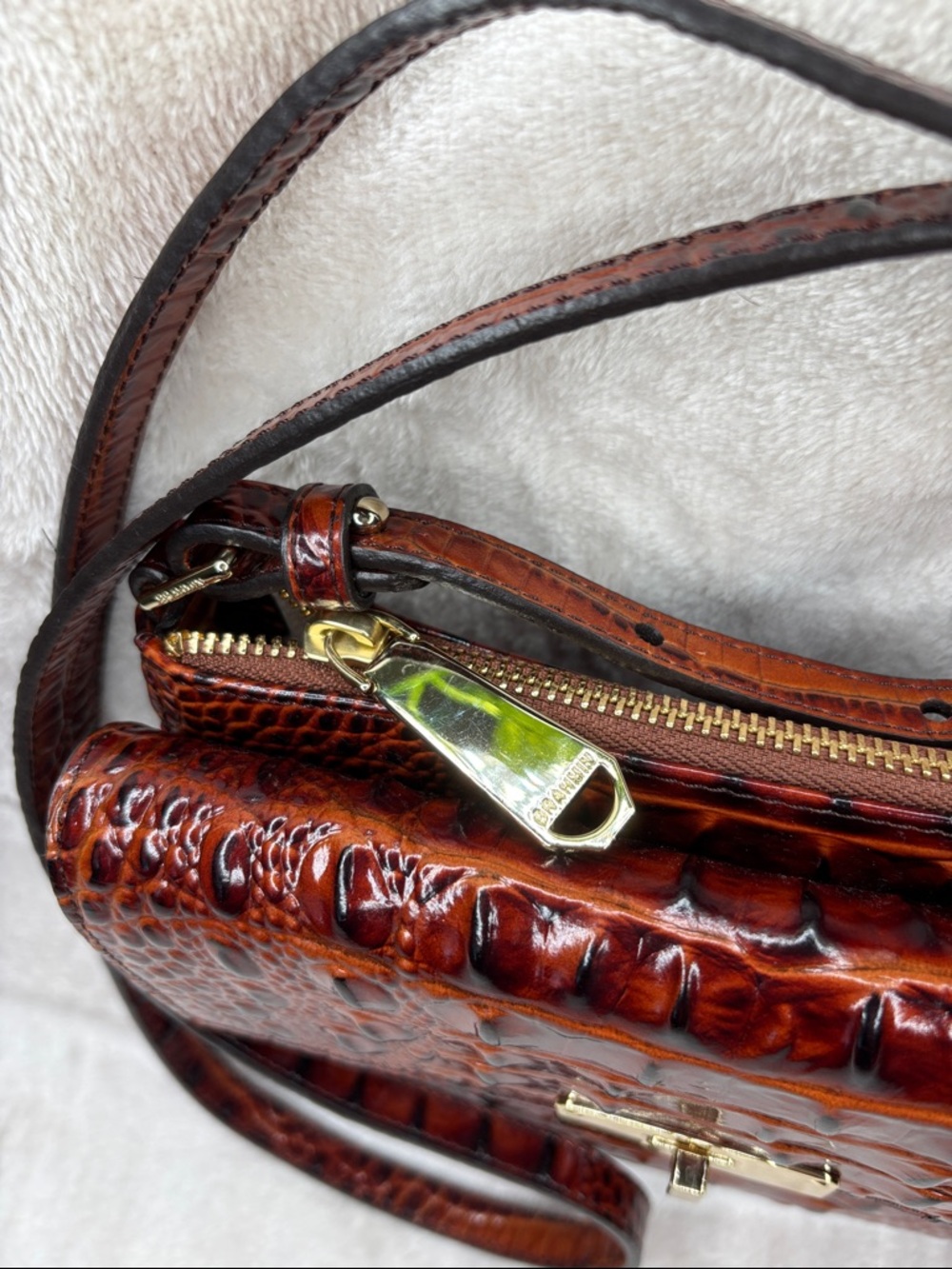 Brahmin Rare Manhattan Pecan Crossbody Bag - Picture 5 of 10